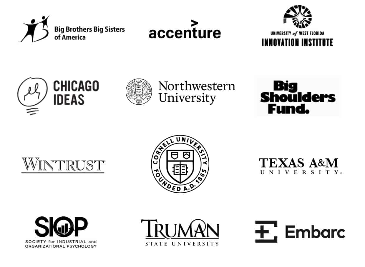 Logos of past graphic recording training participants
